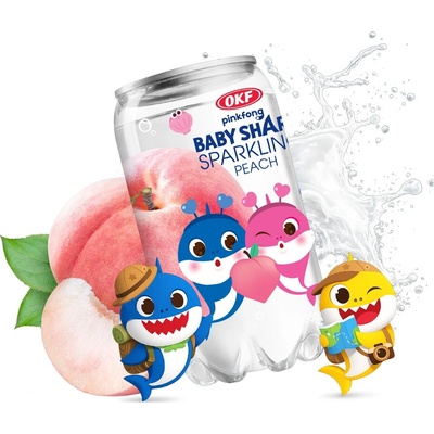 OKF Sparkling Baby Shark Peach Drink 350 ml
