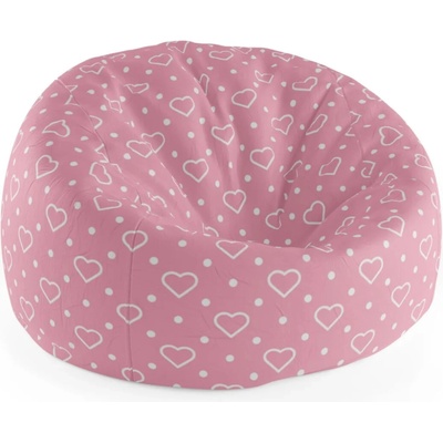 Sablio Sedací vak Cocoon Srdce a tečky - 75 x 45 x 35 cm