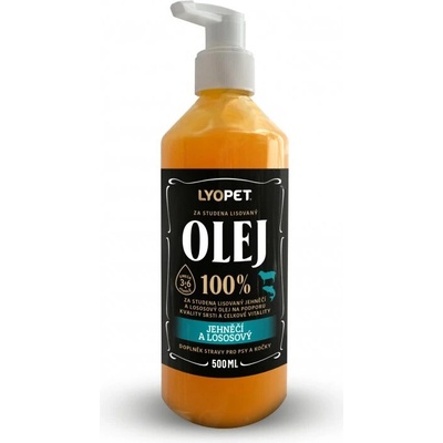 Lyopet 100% jahňací a lososový olej 500 ml