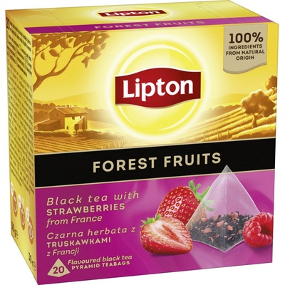 Lipton Černý čaj pyramidy příchuť červeného ovoce 20 x 1,7 g