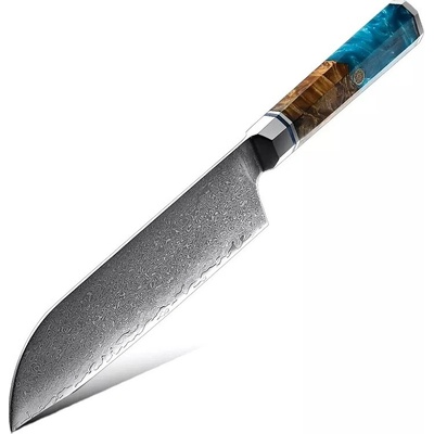 IZMAEL Damaškový kuchynský nôž Aomoki Santoku 17 cm