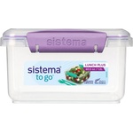 Sistema Кутия за обяд Sistema To Go Lunch Plus 1.2 л с прибори за хранене, лилава