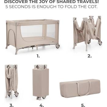 KinderKraft JOY SIMPLE 2 бебешка кошара BEIGE (KLJOY02BEG00000)
