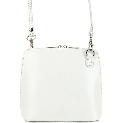 Kožená malá dámská crossbody kabelka bílá