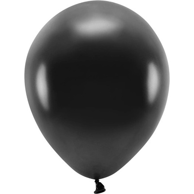 PARTYDECO Sada 10 černých metalických balónků 30 cm