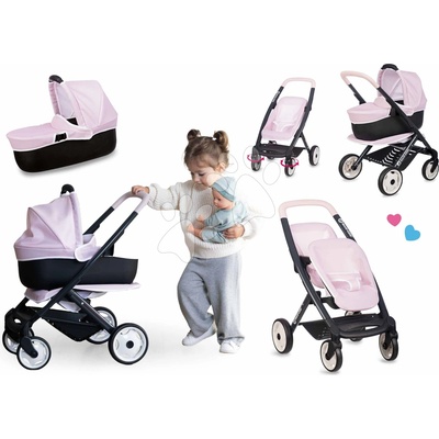 Smoby Set s prenosnou postieľkou trojkombinácia Puschair Pink Maxi Cosi&Quinny a pre dvojičky