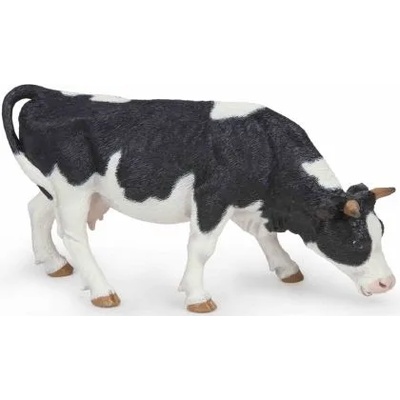 Papo - Фигурка за колекциониране и игра - Черно - бяла пасяща крава (51150)