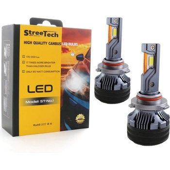 StreeTech Лед крушки - Led система 9005 / HB3 Streetech модел STN1 за фарове - 170 000 Лукса, 65W - Canbus 6000K - 1700% повече светлина (9005STN1)