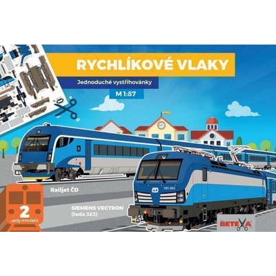 rychlíkové vlaky jednoduché vystřihovánky – Zboží Mobilmania