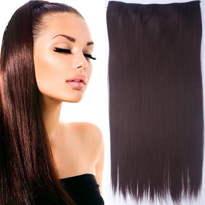 Clip in vlasy 60 cm dlhý pás vlasov odtieň M4/33 mix čokoládovo hnedá/tmavý gaštan