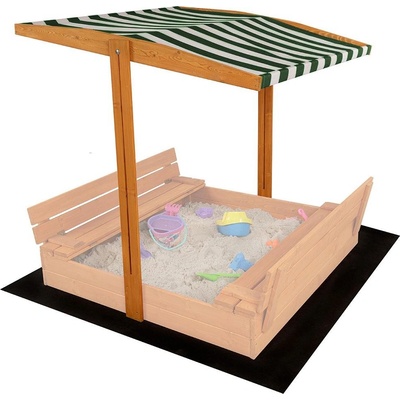 Baby Mix Strieška pre detské drevené pieskovisko 120x120 cm zeleno-biela