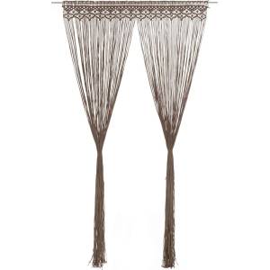 Pure Line Home Памучно перде макраме в цвят таупе за тръбен корниз, 140 x 240 см - zalegloto - 83,91 лв