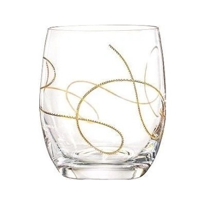 Bohemia Crystal Sklenice na whisky String zlatá set po 2 x 300 ml