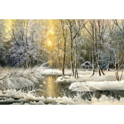 Norimpex Les s osamělou chatkou 30 × 40 cm