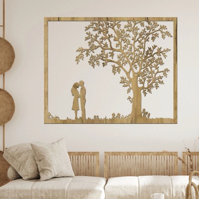 dřevo života Dřevěný strom na zeď SOUZNĚNÍ Rozměry (cm): 80x64, Zvolte barvu dekoru: Dub zlatý