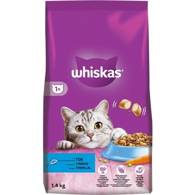 Whiskas Dry s tuniakom, zeleninou a vankúš.s náplňou 1,4kg