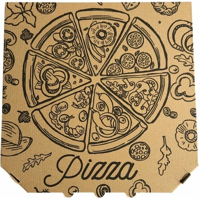 VEJU Krabica na pizzu 32x32x3cm ECONOMY hnedá