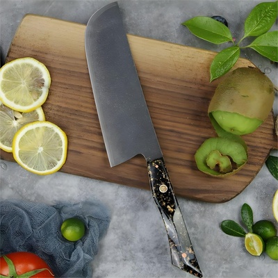 HARAHU Дамаски кухненски нож KU-37425 - Chopper / Черен / Златен KP37425 (KU-37425)