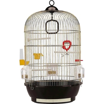 Ferplast - Cage Diva Brass - Оборудвана клетка за канарчета, екзотични и други малки птици - размер Ø 40 x H 65 см