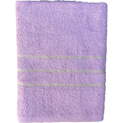 Top textil Osuška Pruhy béžové 70 x 130 cm světle fialová
