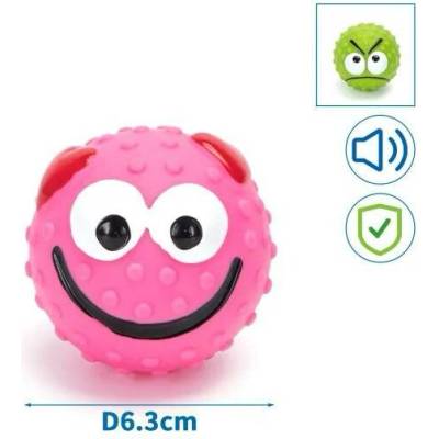 Nobleza vinylový míček Emoticon 6,3 cm růžová
