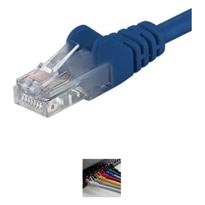 PremiumCord sp6utp100B Patch, UTP RJ45-RJ45 CAT6, 10m, modrý