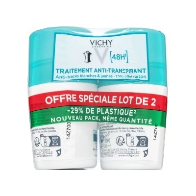 Vichy 48H Anti-Traspirant антиперспирант No White Marks & Yellow Stains Roll-On 2 x 50 ml
