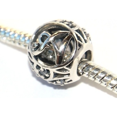 Fashion Jewerly Korálek Písmeno A Květinová víla Stříbrná květina 2596