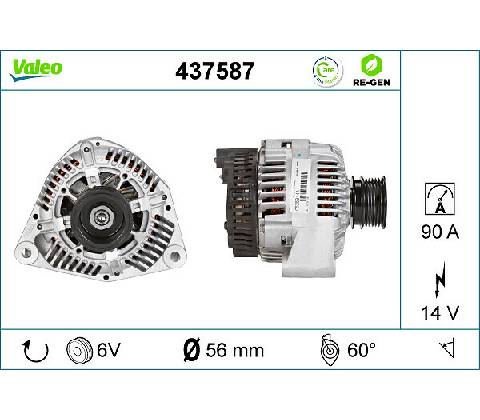 VALEO Alternátor 437587