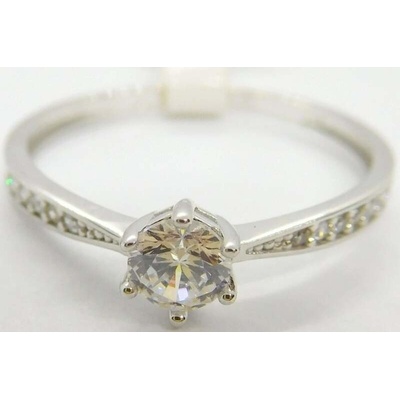 Klenoty Budín zásnubní prsten z bílého zlata se zirkonem JMG0216WSR