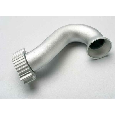 Traxxas Header, exhaust (tubular aluminum, silver-anodized) (TRX 2.5, TRX5340 (TRX5340)