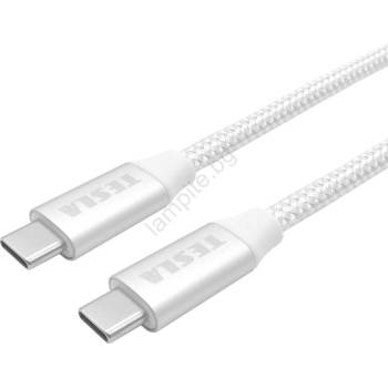 TESLA - USB кабел USB-C 3.2 connector Power Delivery 1 м 100W бял (TE0092)