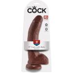 King Cock 9 - дилдо с тестиси и вендуза - 23 см - кафяв