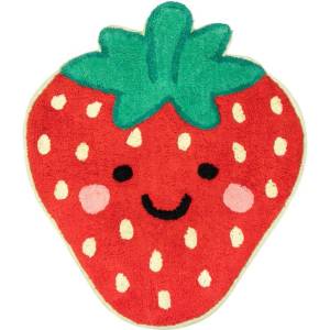Sass & Belle Червен памучен детски килим 60x52 cm Strawberry - Sass & Belle (QUIN072)