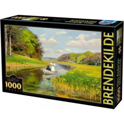 D-Toys - Puzzle Brendekilde: A young couple in aboat on odense - 1 000 piese