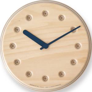 Lemnos Стенен часовник Paper Wood Line сини стрелки 22 см (DRL19-07 NV)
