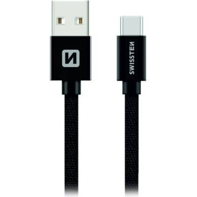Swissten 71521201 USB 2.0 typ A na C, USB 2.0, zástrčka A - zástrčka C, opletený, 1,2m, černý