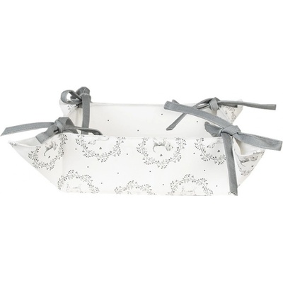 Bavlněný košík na pečivo s motivem pejsků Lovely Grey Dogs – 35x35x8 cm
