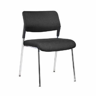 Посетителски стол RFG Evo 4L M, текстил, метална основа, до 120 kg, черен