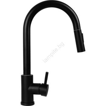 Pyramis 90941338 - Смесител IDEA с изтегляща се душ слушалка, мат черен (PY0057)