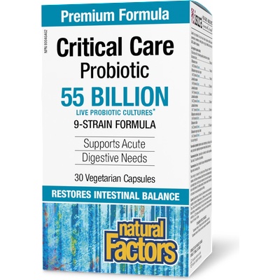 Natural Factors Critical Care Probiotic 55 млрд. активни пробиотици, 9 щама формула 30 V капсули | Natural Factors (1817 NF)