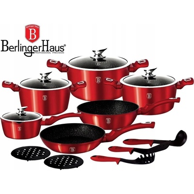 BerlingerHaus Súprava hrncov Burgundy Metallic Line hliníková 15 ks