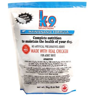 K-9 SELECTION MAINTENANCE FORMULA 3 kg (krmivo pro dospělé psy)
