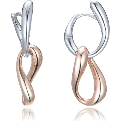 MINET 4109 Elegantní dvoubarevné stříbrné náušnice