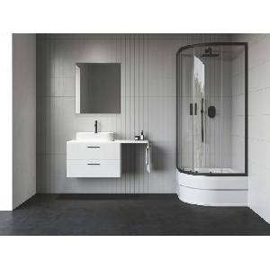 RAVAK Blix II - Четвърткръгла душ кабина NBLCP4 Sabina, 80x80 см, черна/прозрачно стъкло 3BM40340Z1 (3BM40340Z1)