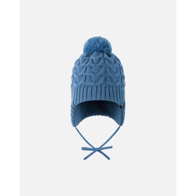 Detská pletená merino čiapka Reima Paljakka modrá Blue Ocean