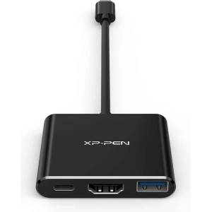 XPPen USB-C адаптер към HDMI, USB 3.0, DeX, PD за телефони или лаптопи, с поддръжка на зареждане (ACW01)