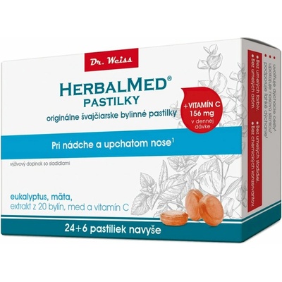 Dr.Weiss eukalyptus mäta 20 bylín vit.C pastilky 30 ks