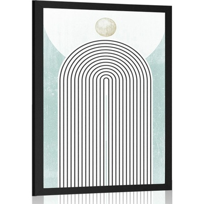 Plakát moderní modrá duha Mid-Century - 40x60 no frame