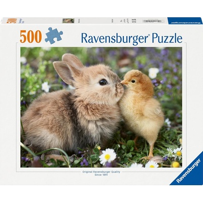 Ravensburger Пъзел Ravensburger от 500 части - Зайче и пиленце (12001900)